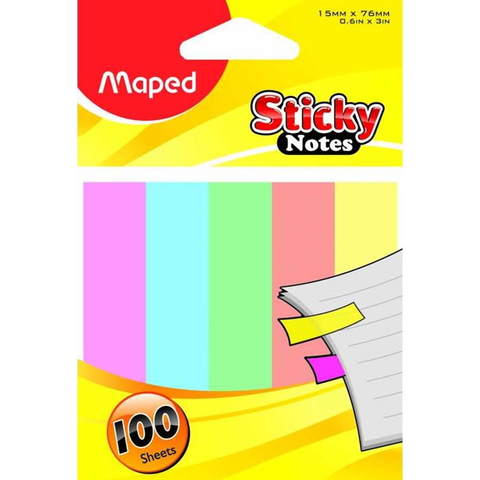 Maped 15X76 Yapışkanlı Not Kağıdı 5 Renk 100 Lü 758210 