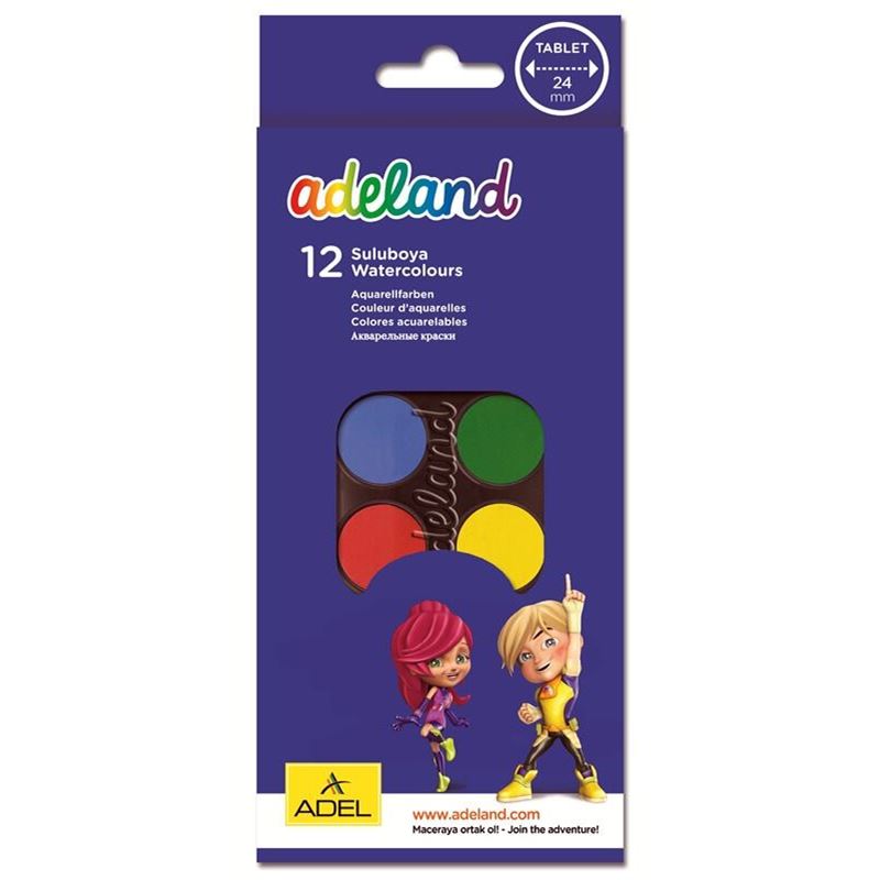 Adeland 12 Renk Küçük Boy Sulu Boya 933100