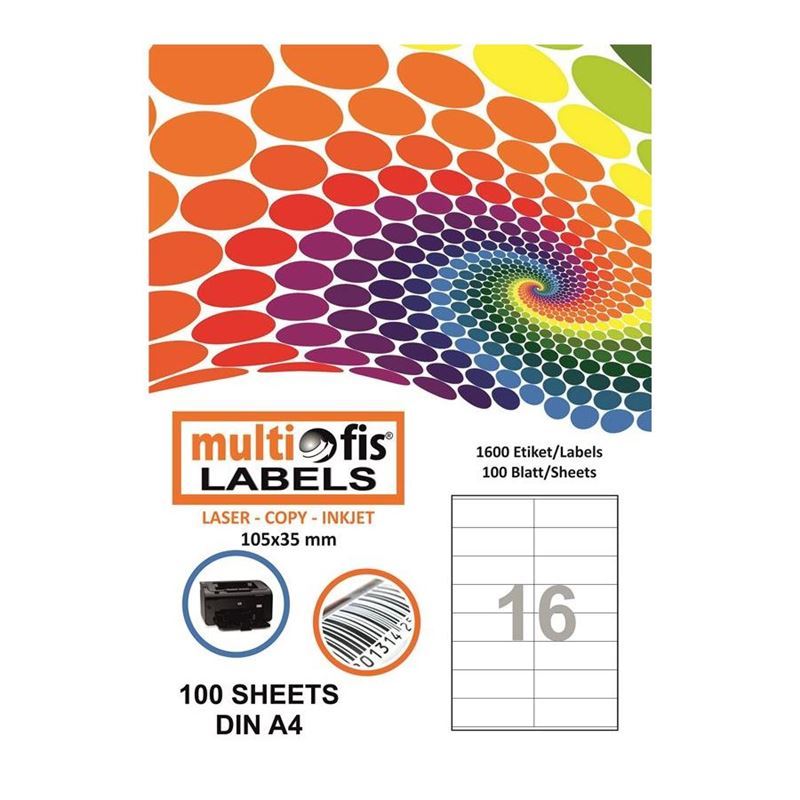Multiofis 105X35 Mm Laser Etiket 5216