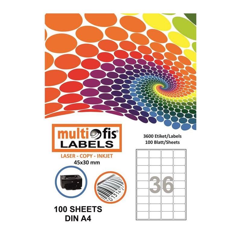 Multiofis 45X30 Mm Laser Etiket 5036